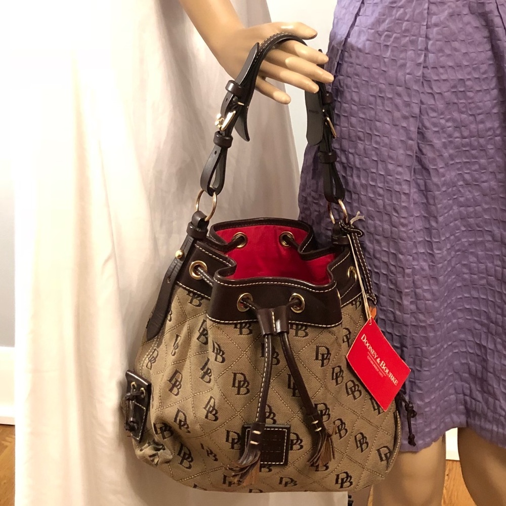 Dooney & Burke Drawstring Slouch Purse Bag
